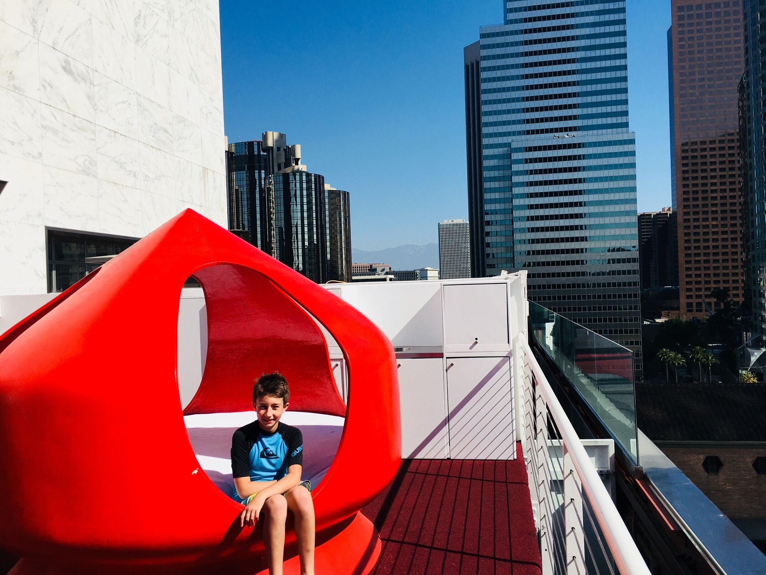 Waterbed Pod, poolside on the roof deck.  
