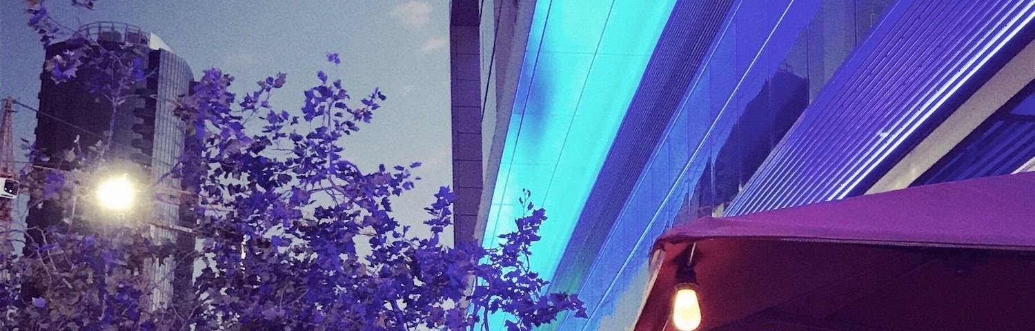 Mezzaluna moon (top) at LA Live area downtown..