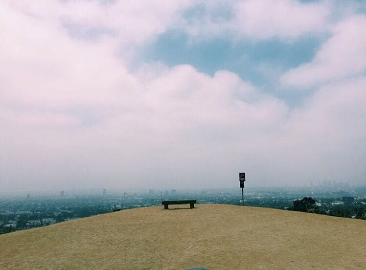Lonely bench at Runyon canyon #blue