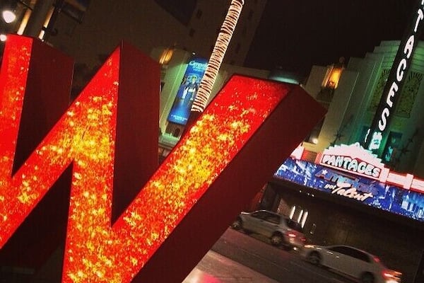 The historic Pantages Theater is located in Hollywood near the landmark intersection of Hollywood and Vine and across the street from the W Hollywood Hotel. It was the last theater built by the vaudeville impresario Alexander Pantages. In has been a vaudeville venue and a movie house and more recently a venue for live theatrical productions. The Pantages has been used as a location in several films. A favorite quirky reference is Rickie Lee Jones' mention in her 1979 hit "Chuck E's In Love".