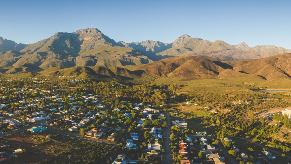 Aerial view over the small town of Ladysmith in the Western Cape of South Africa