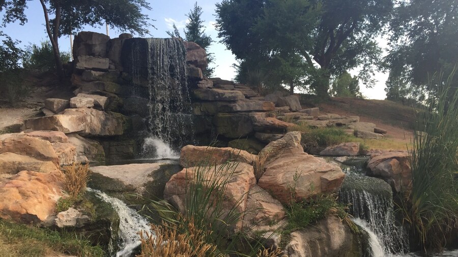 Beautiful waterfall that runs into Dunbar Lake.