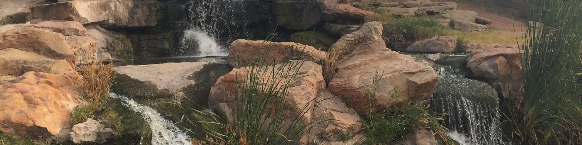 Beautiful waterfall that runs into Dunbar Lake.