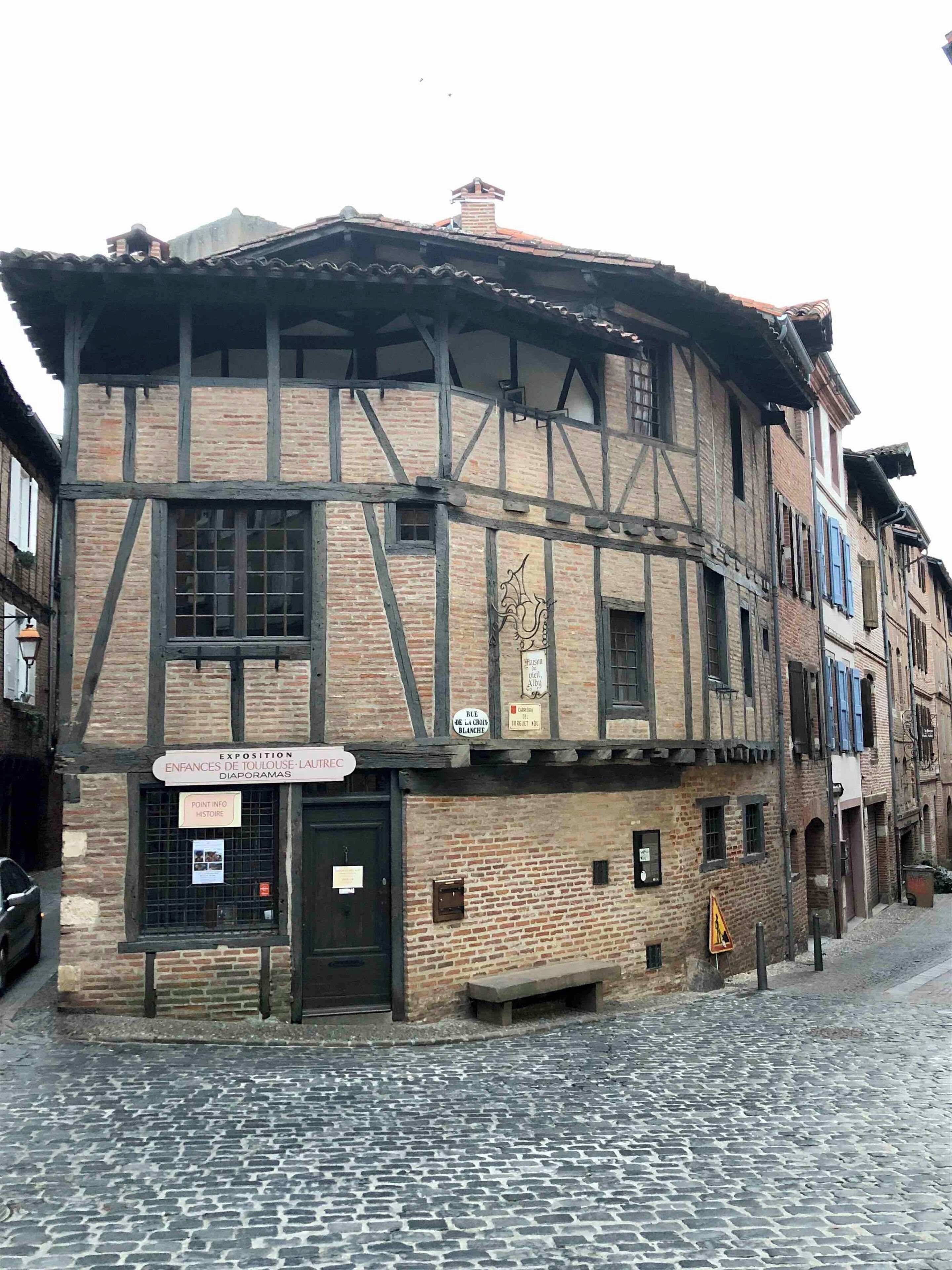 Typical street of Albi in the south of France