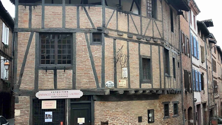 Typical street of Albi in the south of France
