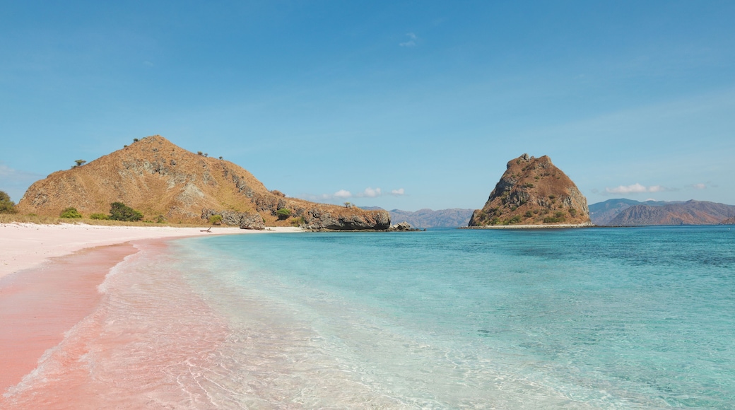 Beautiful view of pink beach at Labuan Bajo Indonesia