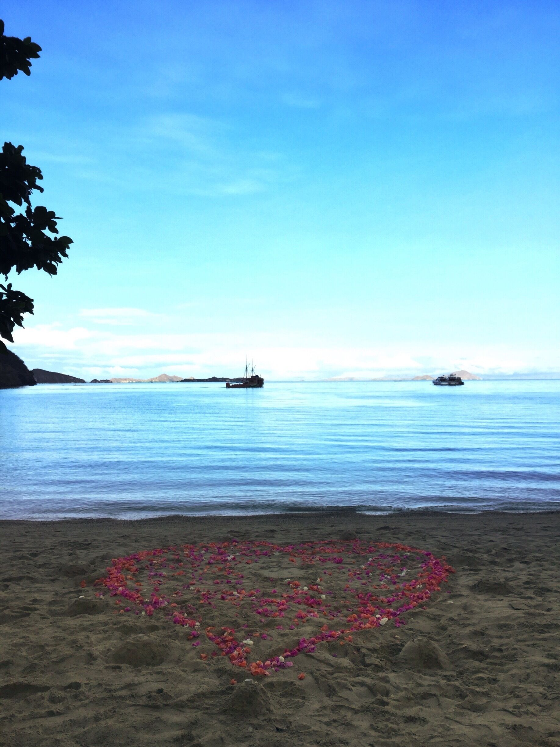 What a way to wake up! Found this heart-shaped flowers arrangement by the beach for the lucky guests who woke up early enough to see ❤️🌺