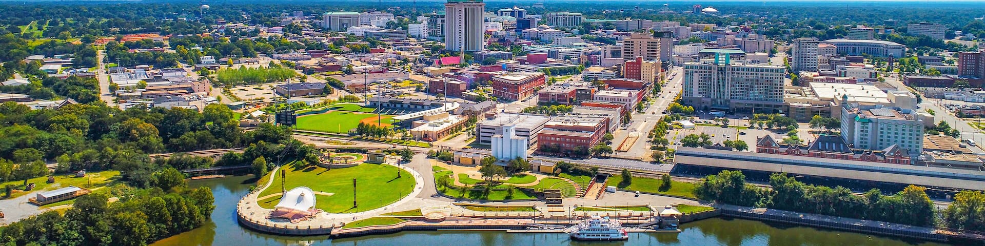 Montgomery Alabama Riverfront Park Skyline Aerial