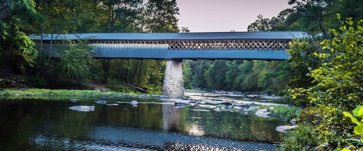 Swann Covered Bridge beautiful view in Alabama