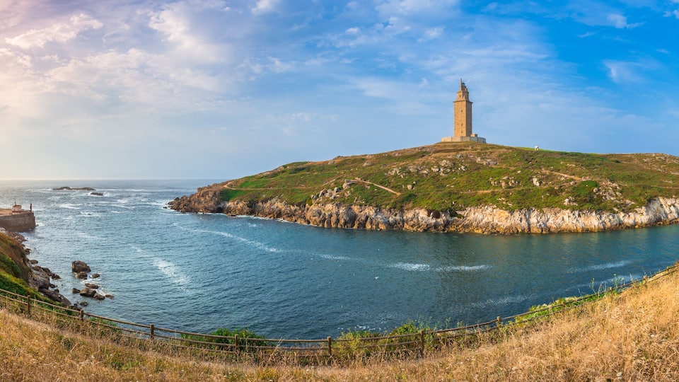 Tower of Hercules, the almost 1900 years old and rehabilitated in 1791, 55 metres tall structure is the oldest Roman lighthouse in use today and overlooks the Atlantic coast of Spain from A Coruna.