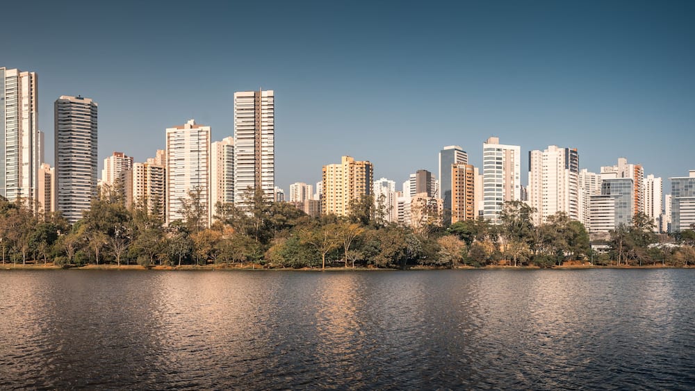 View of Igapó Lake in the city of Londrina, Brazil.
