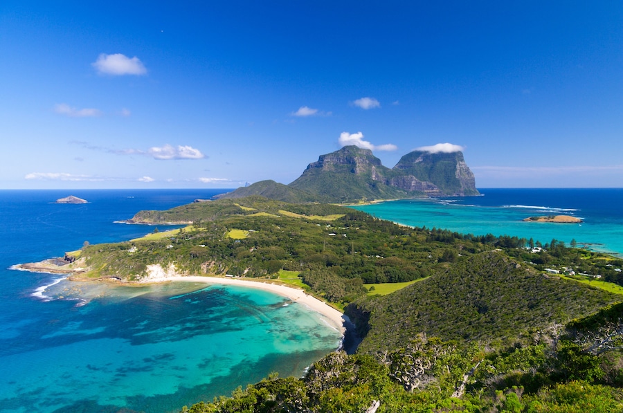 View over Lord Howe Island, Australia