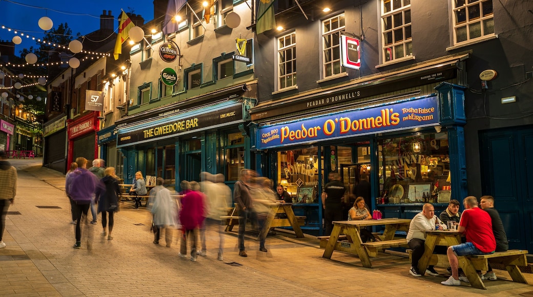 Londonderry showing street scenes, nightlife and night scenes