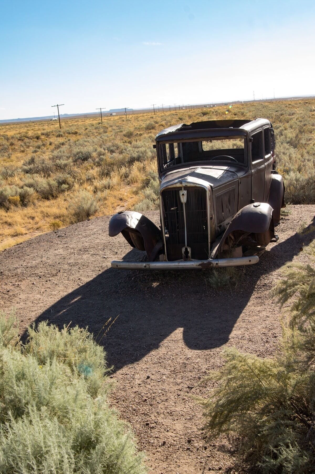Old car near old Route 66