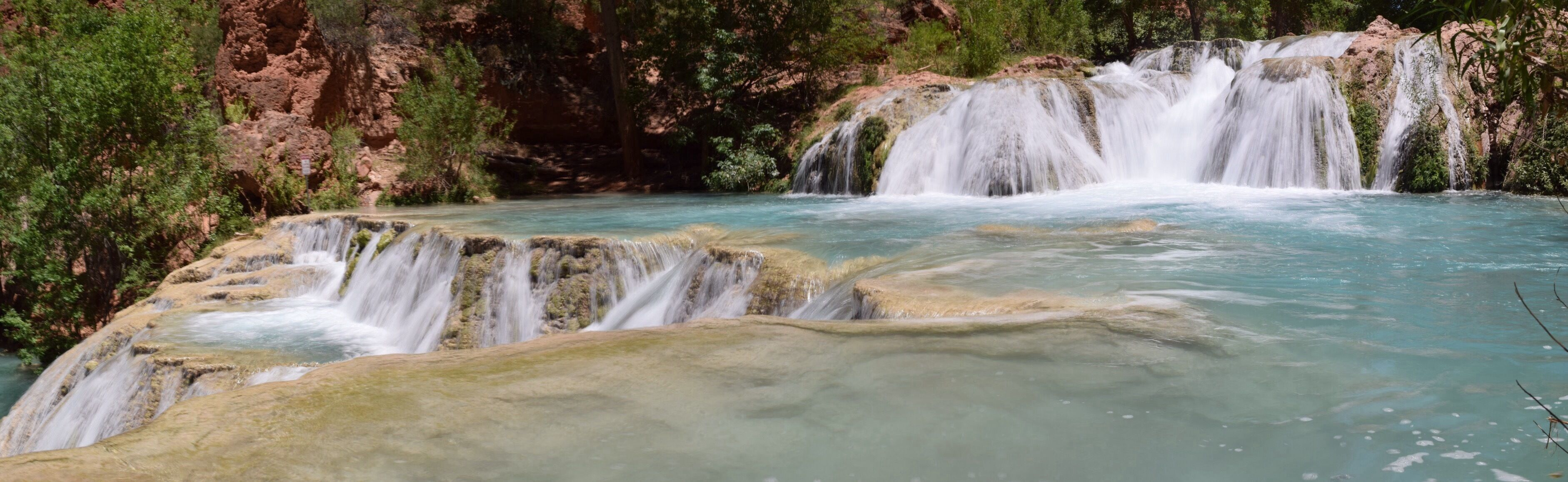 Beaver Falls gently cascades down a series of pools. It's not the easiest of falls to get too but once you negotiate the climb down from Mooney Falls and hike through lush greenery resembling Jurassic Park and a few water crossings, Beaver Falls is laid out in front of you.
Warning - the climb down to Mooney Falls is not for the faint hearted or anyone with a remote fear of heights. Or falling, or instant death.