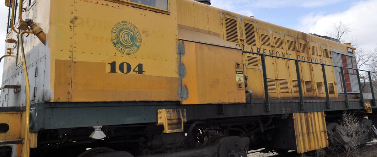 Westboro Railroad yard was at one time a major hub for freight and passenger rail, including a turntable, maintenance building, and a large bunkhouse for railroad workers.  The line ran between Boston, Mass. and Montreal, Canada.  This engine still works a short freight line between White River Junction, Vermont and West Lebanon, NH.  The Claremont and Concord Railroad brings carloads of cement and propane the 1 mile over the Connecticut River.  For now, this is all that remains of that proud legacy.