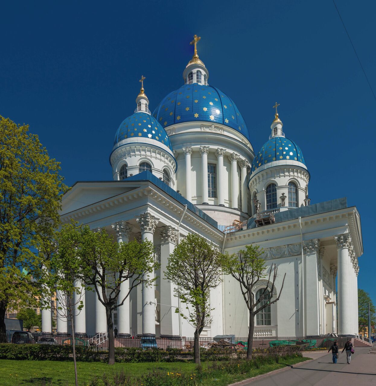 May 2011 

Trinity Cathedral, St. Petersburg, Russia 

Trinity Cathedral (or Troitsky Ismailovsky sobor, in Russian) in St. Petersburg is another army church, built in 1828 to 1835 by architect Vasily Stasov with a massive central dome and four smaller one around it. It is a high point of Russian Neoclassical architecture. It is built on a Greek cross pattern with Empire style porticos each with six Corinthian columns on each of four equilateral sides of the church. 

According to the Russian tradition, each regiment of the imperial guards had its own cathedral. The Trinity Cathedral was the regimental church of the Izmailovsky regiment of Imperial guards, which takes its name from a royal residence in Tsarskoye Izmailovo, near Moscow. 

After the Revolution in 1917 it has ceased its function and after WWII it has become a warehouse of The Ministry of Telecommunications. It was reopened after 1990. During reconstruction in 2006 there was a big fire which damaged completely the main dome and one of the side domes, but was restored in 2010 to its pre-Revolutionary beauty. 

#unesco 