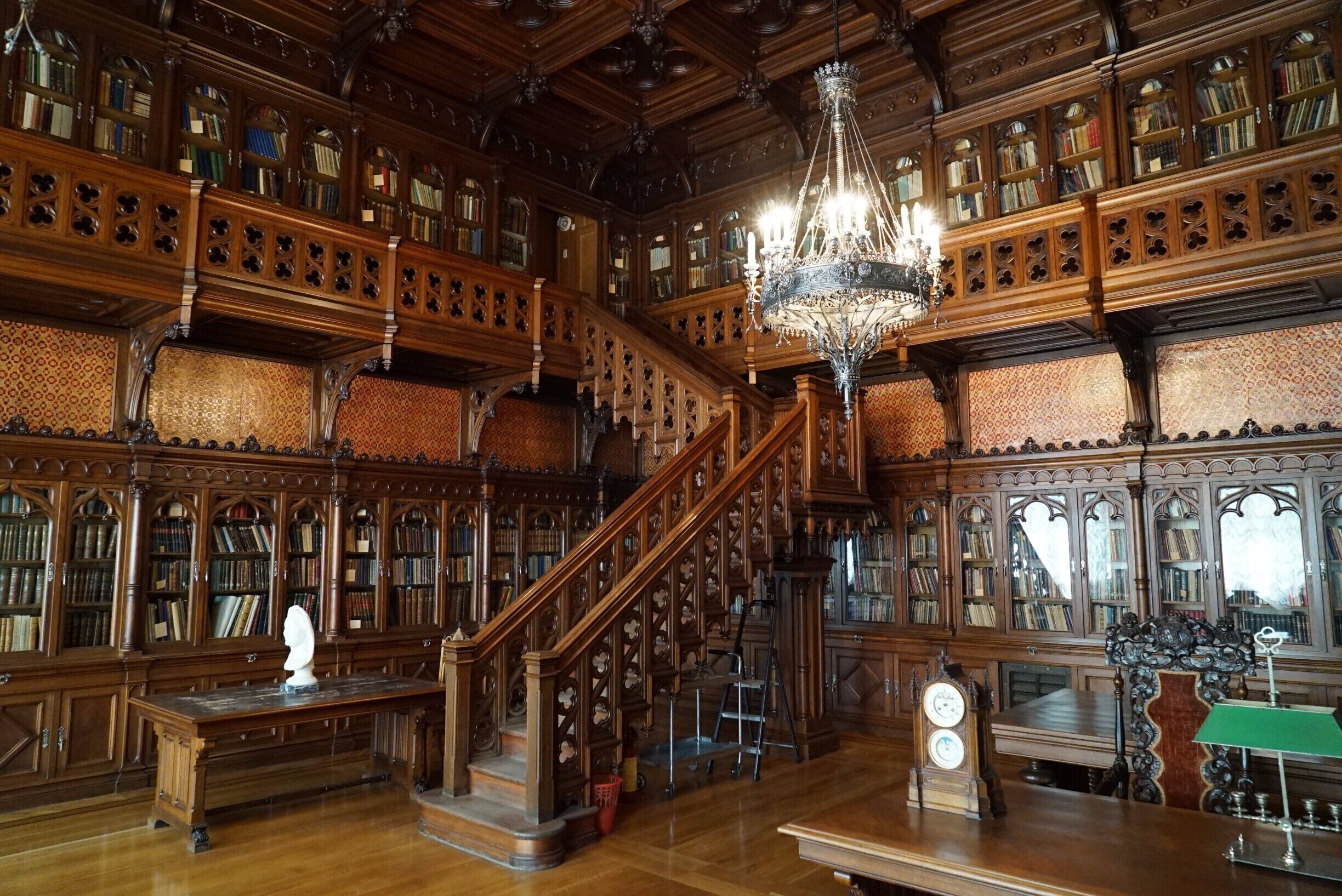The spectacular library inside the Hermitage.
