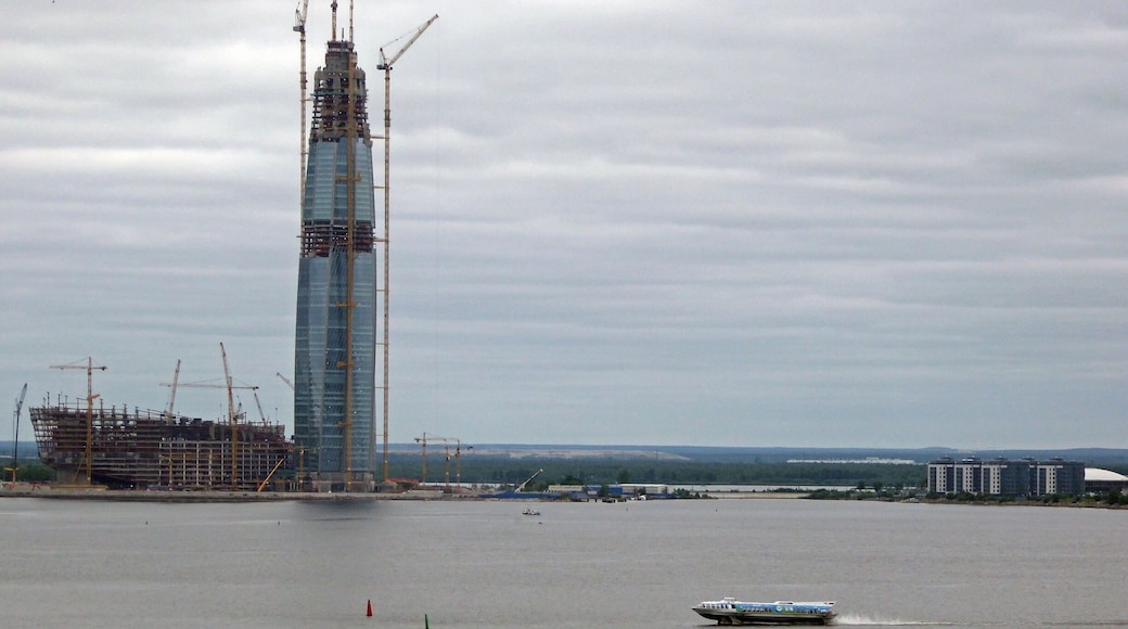 The tower of the Lakhta Centre, St Petersburg will be Europe's tallest building by almost 100 metres once it is completed. It will be almost 150 metres taller than The Shard in London i.e half as much again!