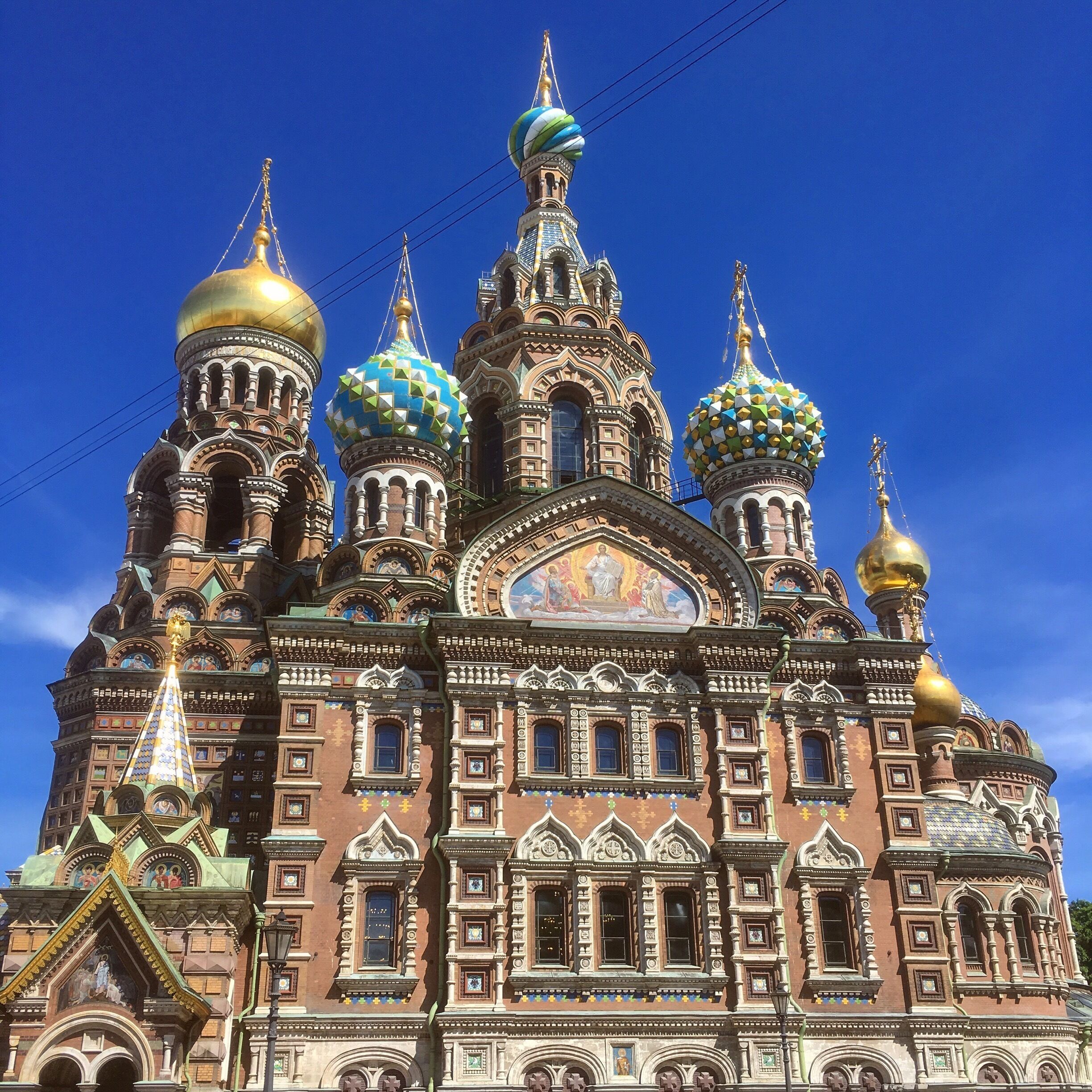The church of spilled blood is a magnificent church in St. Petersburg that has been reconstructed and remodeled multiple times. Very whimsical.