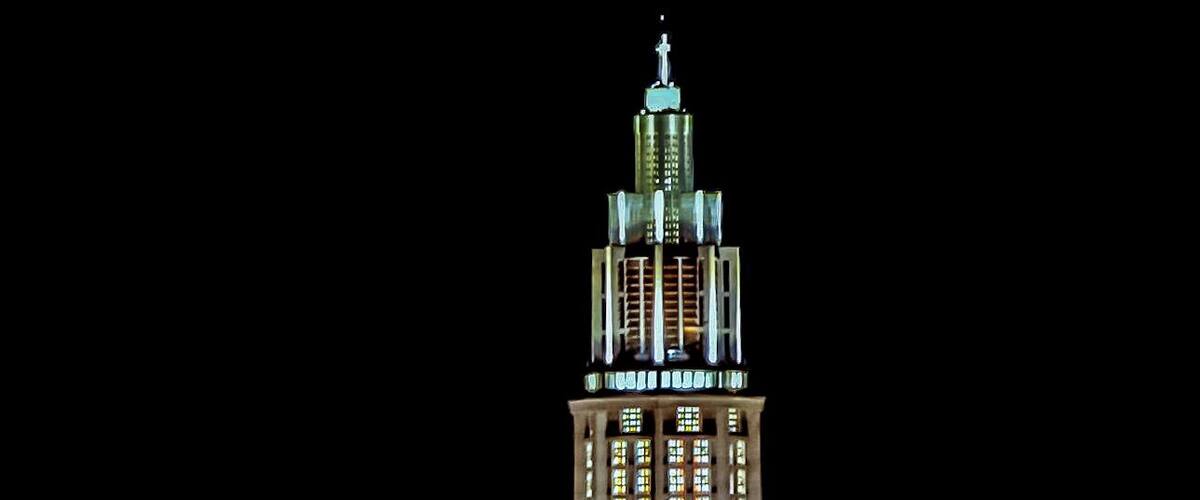 View from cruise ship in port.