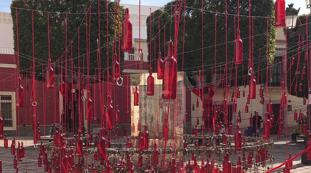 The festival of love that was held on Valentine’s day. All the red bottles have messages of love. This was much prettier than my photo conveys.