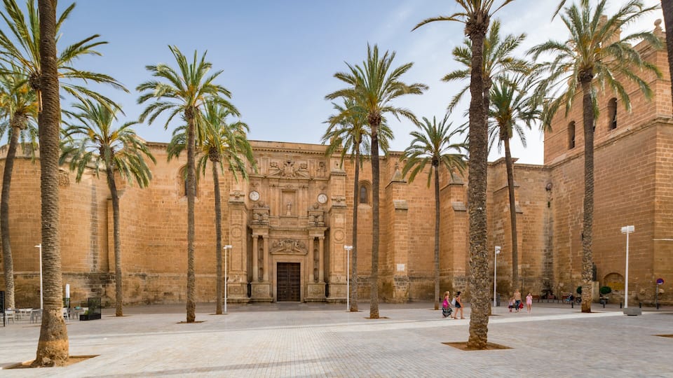 Almeria which includes a square or plaza and heritage architecture