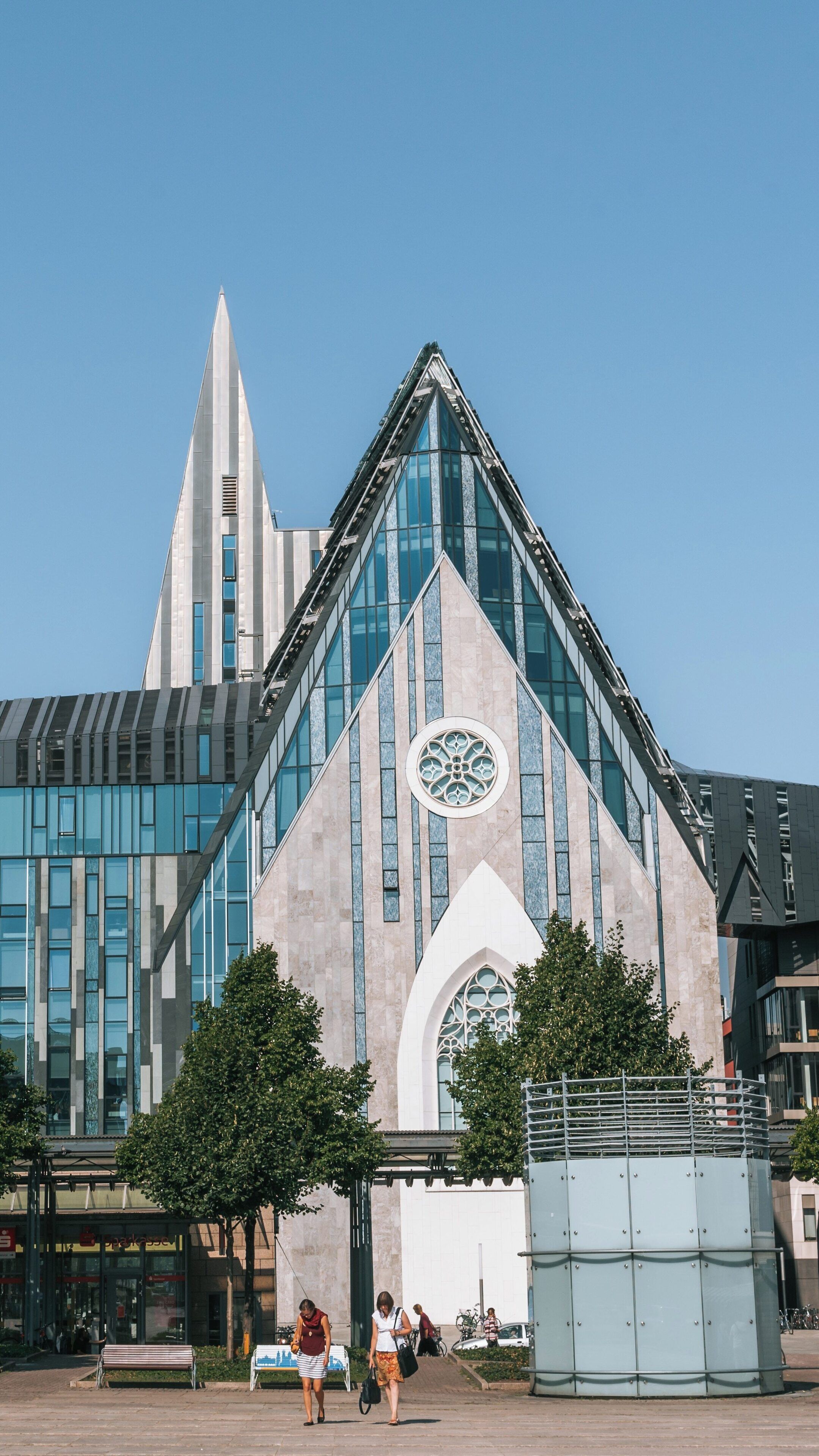 Historic architecture meets modern design at Leipzig University in Zentrum, Leipzig, Saxony, Germany on a clear day