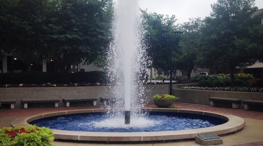 Water fountain located downtown Lexington. Water fountains and city downtowns brings excitement to me.