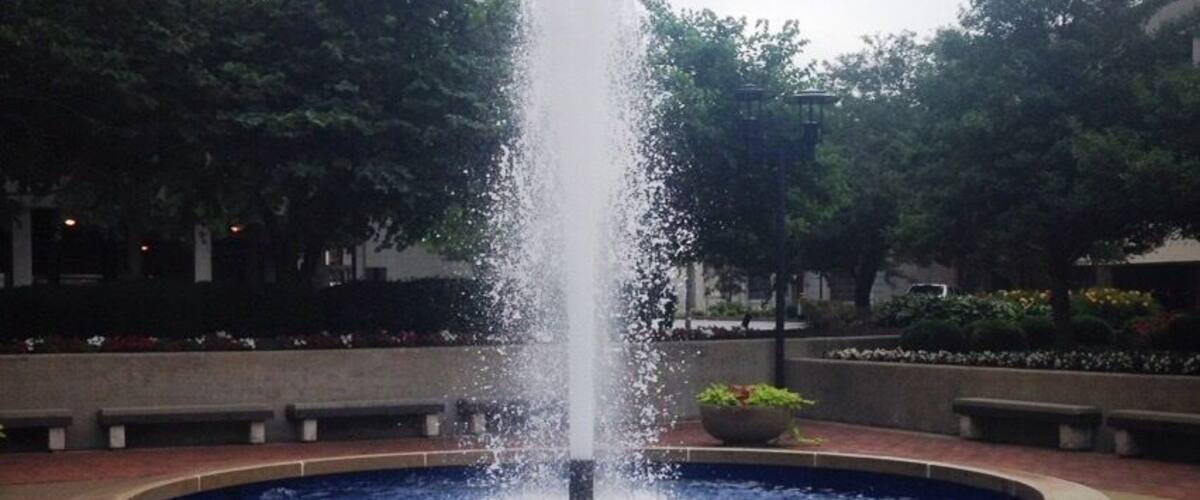 Water fountain located downtown Lexington. Water fountains and city downtowns brings excitement to me.