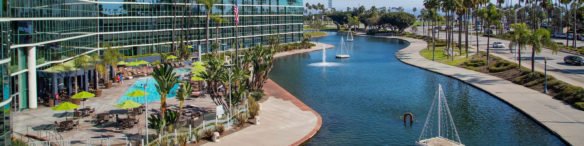 Long Beach showing a river or creek and a hotel