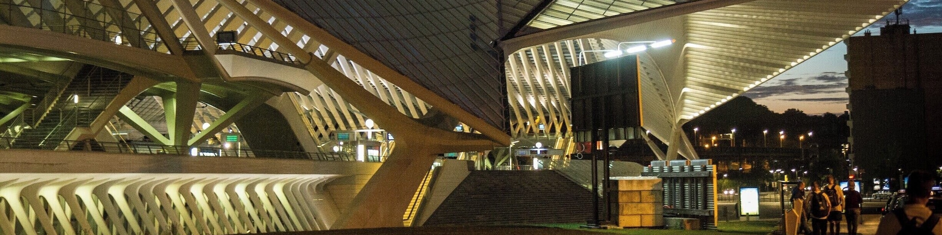 The Liège-Guillemins railway station. Yes, it's a train station. The architecture really stands out in an otherwise very industrial and "traditionally French / Belgian" city. It really does look this dramatic at night. #LifeAtExpedia