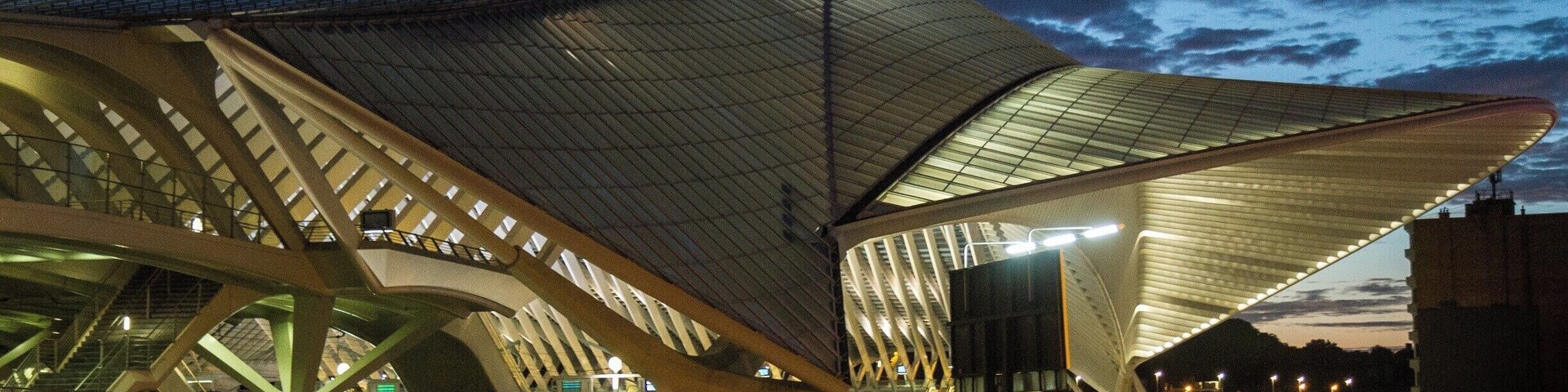 The Liège-Guillemins railway station. Yes, it's a train station. The architecture really stands out in an otherwise very industrial and "traditionally French / Belgian" city. It really does look this dramatic at night. #LifeAtExpedia
