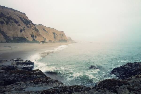 Sculptured Beach on a quiet, foggy morning