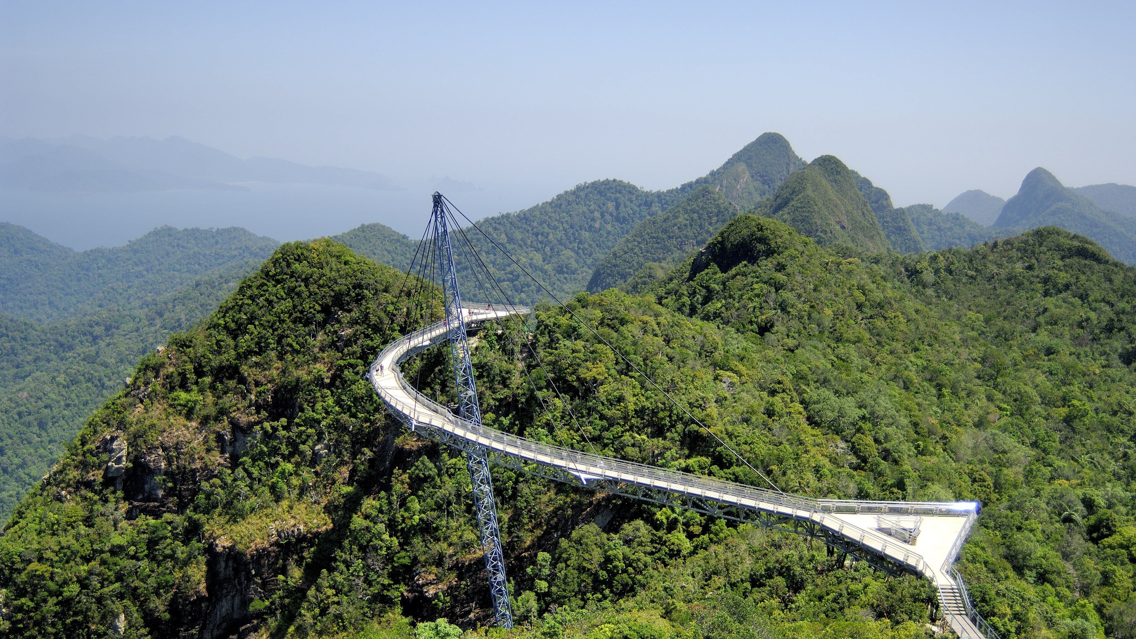 Langkawi showing a bridge, mountains and landscape views