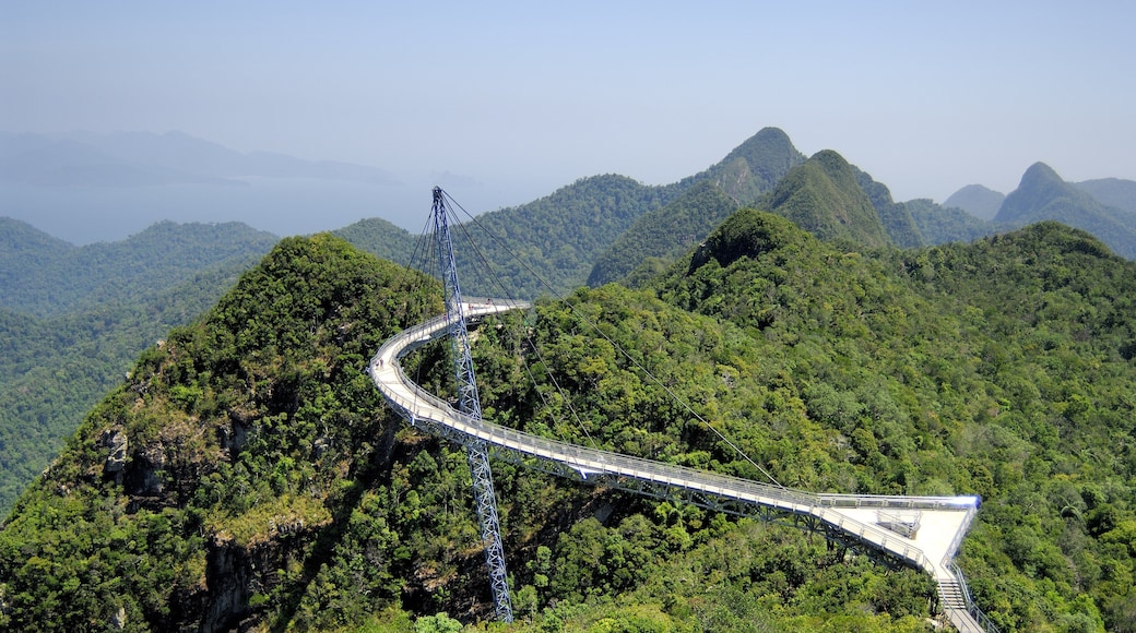 Langkawi showing a bridge, mountains and landscape views