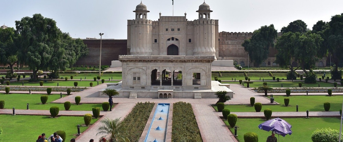 The Lahore Fort dates to 1566 but was rebuilt during the 17th century, at the height of the Mughal Empire. It is now a UNESCO World Heritage site. https://en.wikipedia.org/wiki/Lahore_Fort