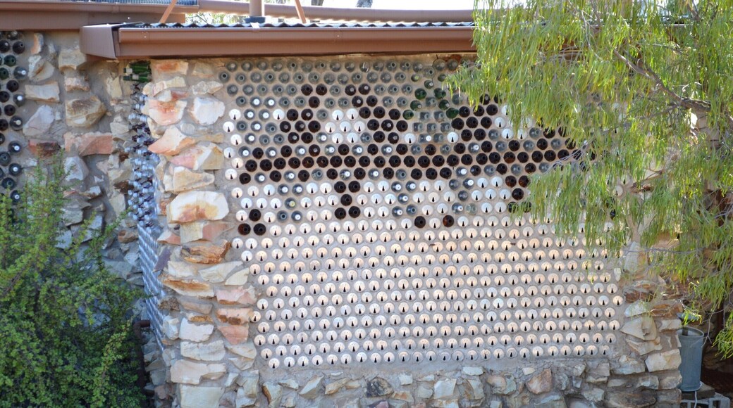 A wall of cans and bottles. How original. Only in Lightning Ridge!