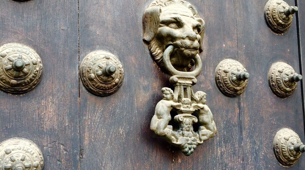 Doorway of cathedral in Plaza de Mayor