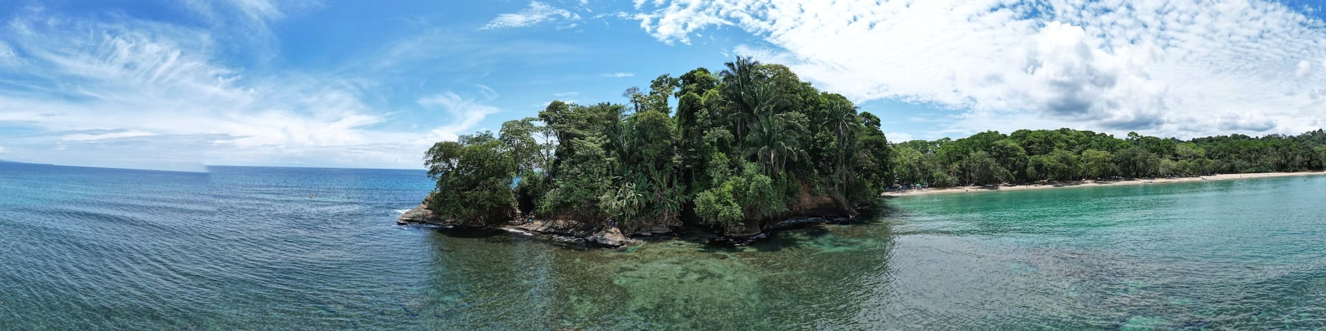 Caribbean Coast of Limon in Costa Rica -aerial views of Cocles, Punta Uva, Playa Chiquita and Puerto Viejo