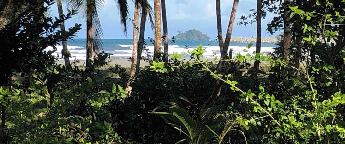 Beach view from our train ride in Limón, Costa Rica.