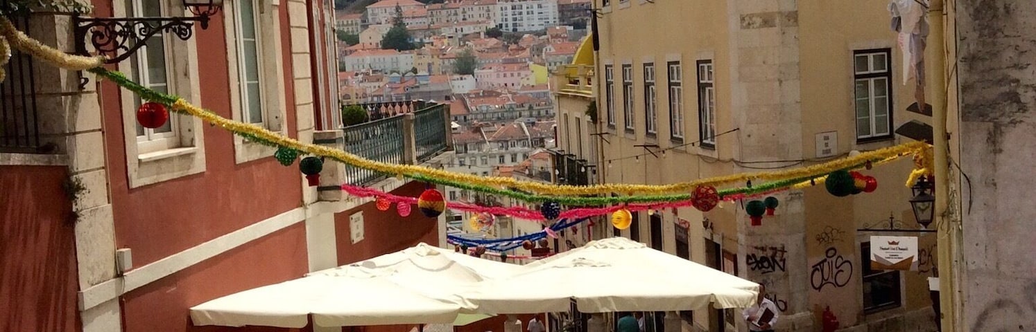 Wandering (climbing) the streets of Lisbon.