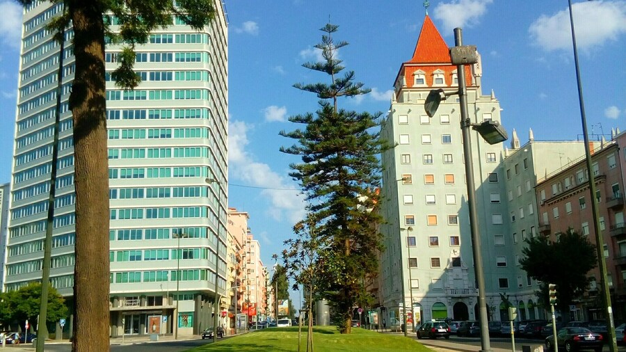 Buildings of different times in the center of the city...