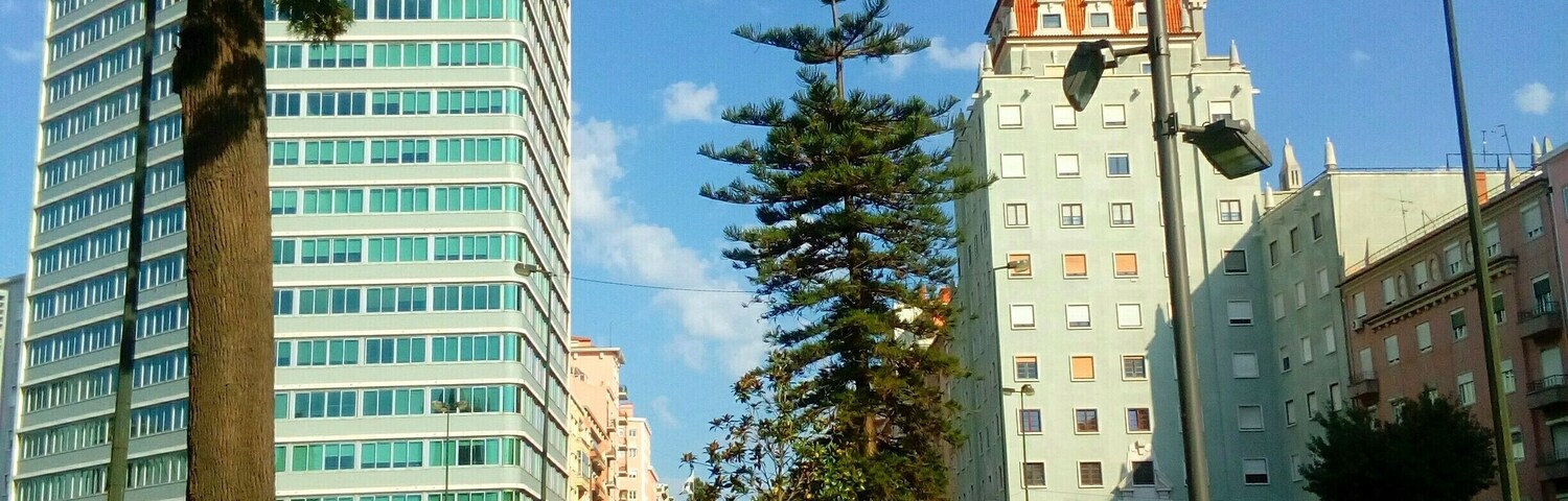 Buildings of different times in the center of the city...
