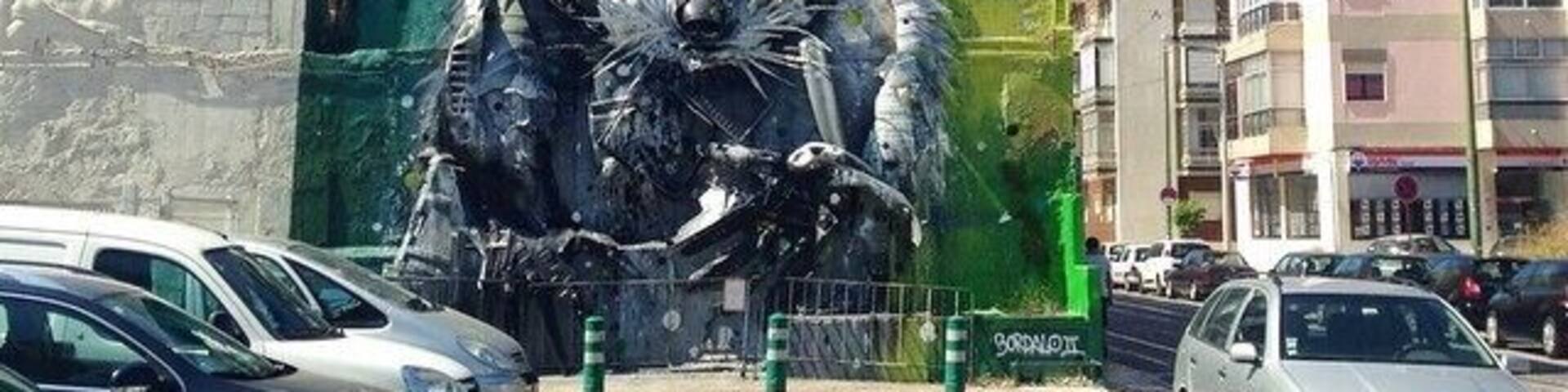 Streetart by Bordalo behind the CCB in Belem, Lisbon