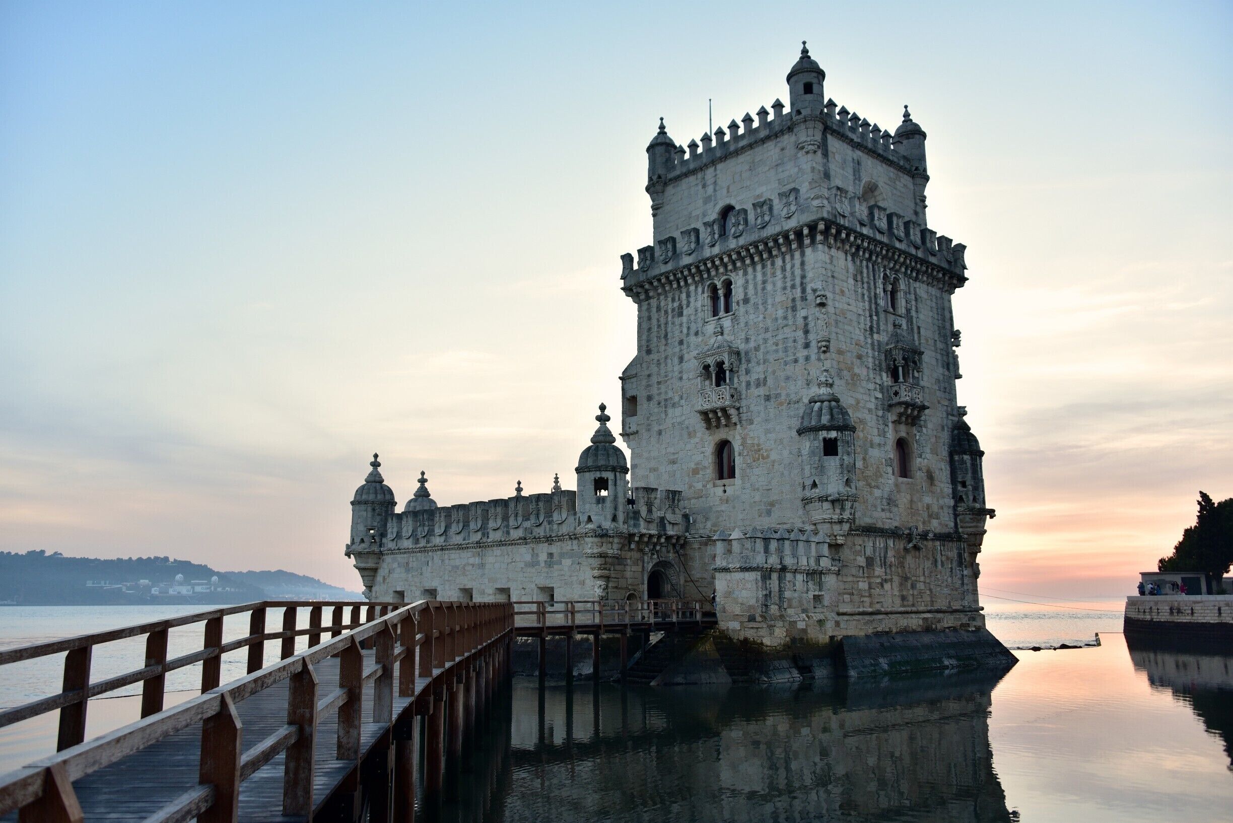 Sunset at the Belém Tower in november.
