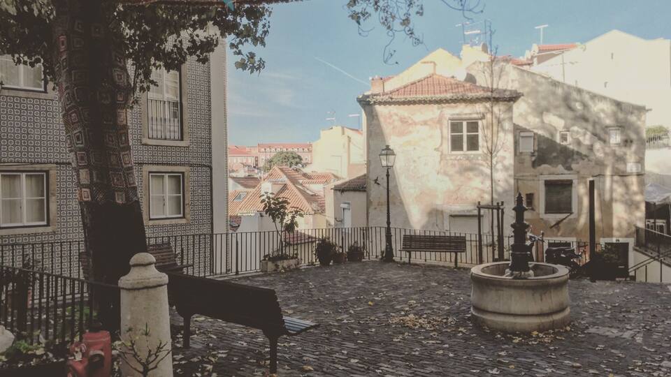Traditional Lisbon housing and square