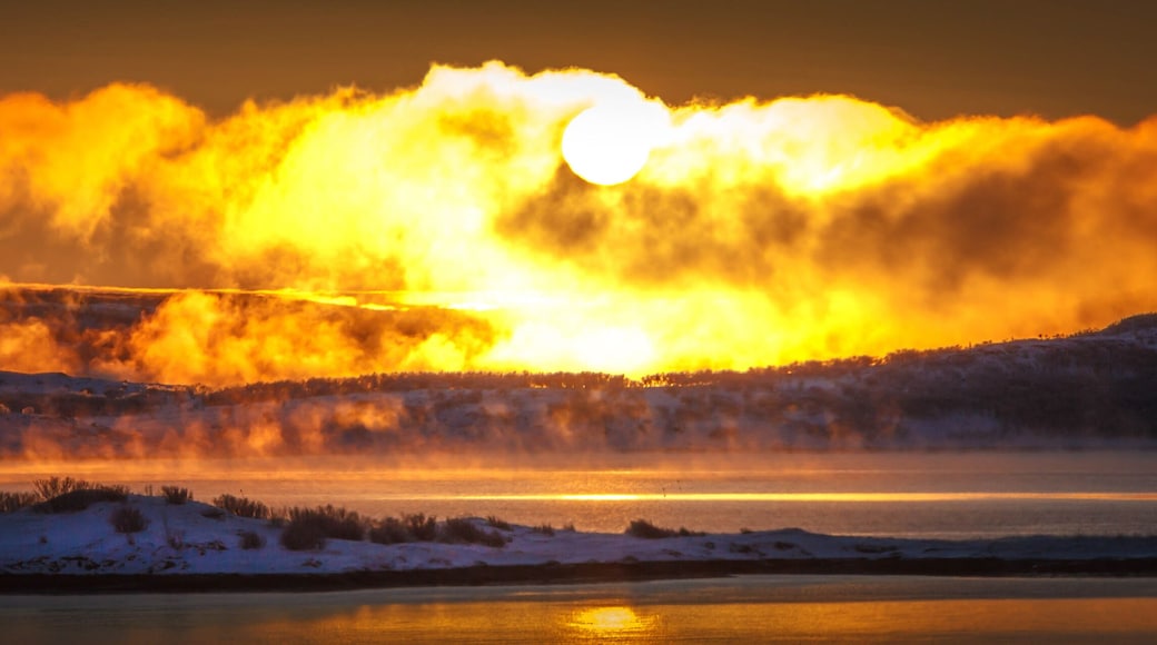 Frost mist in 30 degrees below 0