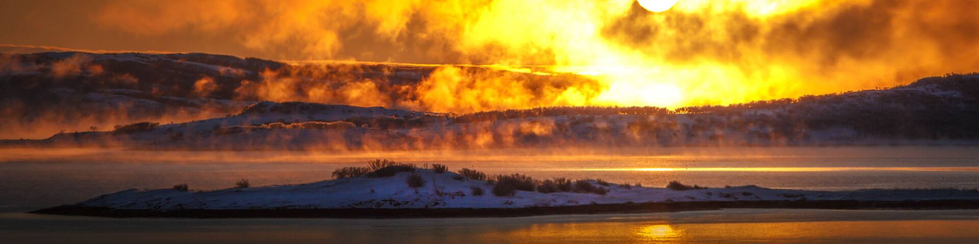 Frost mist in 30 degrees below 0