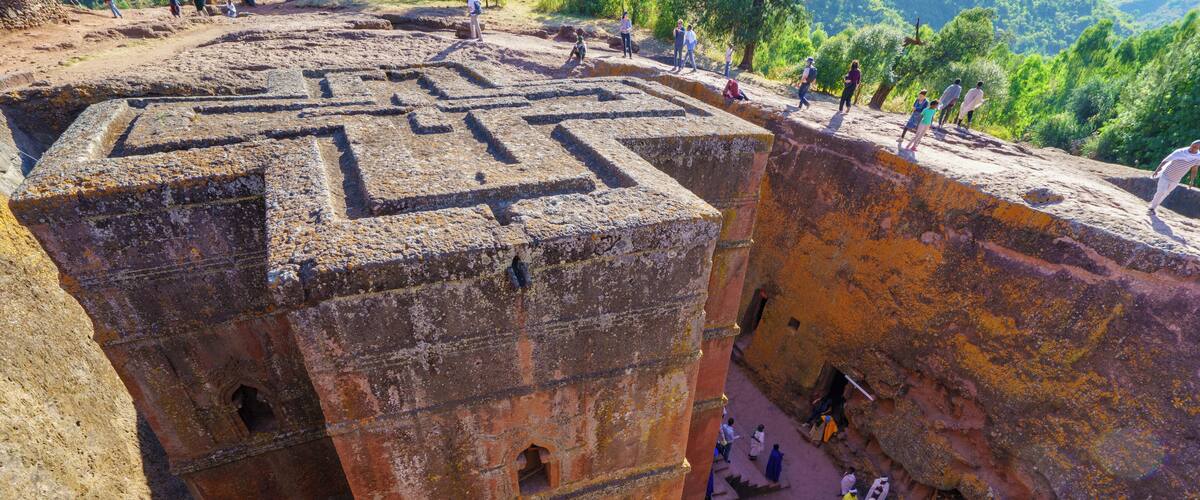 The medieval rock hewn churches of Lalibela are a world wonder by any definition. Carved out of the surrounding bedrock in the 12th & 13th centuries, the churches were intended to be a "New Jerusalem", an African Jerusalem. The greatest of these churches is the iconic Bete Giyorgis.
Today the 11 churches are part open air museum and part active pilgrimage destination for Ethiopians. The combination of the two help to firmly secure its place among greatest historic sites I have visited. 
#LifeAtExpedia #churches #ethiopia